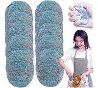 Sello Jex con jabón de lana de acero 10 piezas de lana de acero fácil limpieza y polvo reutilizable absorbente absorbente y espuma rica en lana de realidad