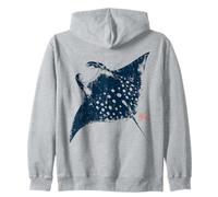 Sello Kanji de Arte Japonés del Océano Gyotaku Stingray Sudadera con Capucha