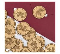 Sello Lacre 30 piezas sello de cera pegatina peonía con hoja de amor sello de sobre pegatinas autoadhesivas bronce oro blanco pegatinas for boda(Green)