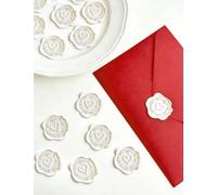 Sello Lacre Personalizado,25 Pieza Sellos Cera Autoadhesivo con Forma Corazón & Ramas Olivo, Sobres Regalo Pegatinas para Invitaciones Boda Envelope Tarjeta Cumpleaños, Bolsas Papel Decoración, Blanco