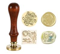 Sello Lacre Personalizado, Sellos De Cera Cuadrados, Personalizado Sello De Lacre De Latón Vintage Con Mango De Madera Removible, Sello De Cera Personalizado Con Imagen, Para Invitación De Boda