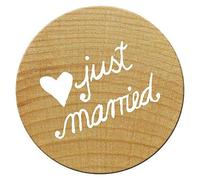 Sello mini de madera y caucho Just married diam. 15x25mm.