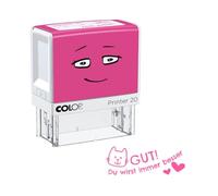 Sello motivacional NIO School «BIEN, cada vez lo haces mejor», tinta rosa suave, 38 x 14 mm