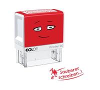 Sello motivacional NIO School «¡Escribe más limpio...!», tinta de impresión rojo brillante, 38 x 14 mm