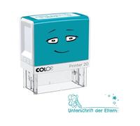 Sello motivacional NIO School «Firma de los padres:», tinta de impresión menta fresca, 38 x 14 mm