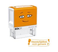 Sello motivacional NIO School «¡No has hecho los deberes!», tinta de impresión shiny orange, 38 x 14 mm