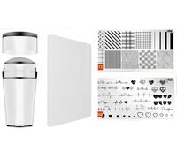 Sello para decoración de uñas, gelatina de silicona transparente con raspador, cuerpo transparente visible, sin extravío para decoración de uñas, sellos, herramientas raspadoras