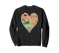 Sello para Pasaporte, Amor, corazón, Viaje, Vuelo, Aeropuerto Sudadera