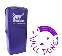 Sello para profesores, sello de educación, sellos de recompensa para la escuela, diseño de lápiz bien hecho, tamaño de impresión aprox. 23 x 23 mm, tinta violeta