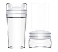 Sello para Punta Francesa,Estampador de Esmalte con 4 Plantillas y Raspador - Suministros De Cuidado Personal Para Manicura En Casa, Viaje, Spa Y Bodas - Uso Diario, Verano, Fiestas Y Celebraciones