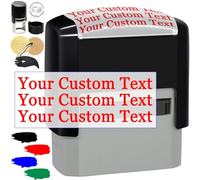 Sello personalizado autoentintado, sello de tinta personalizado para oficina de negocios, fecha, dirección de devolución, etiqueta de goma, sello personal