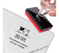 Sello personalizado con diseño de gato sonriente de Calico mirando por encima de la dirección, calcomanías de agradecimiento para empresas familiares y pequeñas empresas