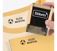 Sello personalizado para ropa y objetos de niños para el cole o la guardería | Marcador con nombre permanente con iconos - Stikets (Naranja peach)