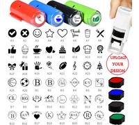 Sello personalizado para tarjeta de fidelización 12mm/0.47" Mini sello de goma autoentintado personalizado con logo de bebida, sellos redondos personalizados para tarjeta de café para tienda de