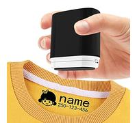 Sello personalizado permanente, Sello de nombre para ropa autoentintado, pegatina impermeable (BY005-Negro)