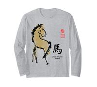 Sello Pintura AÑO del Caballo Animal Chino Zodiaco Manga Larga