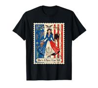 Sello Postal de Libros Retro con Texto en inglés She's A Teacher I Can Tell Camiseta