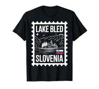 Sello Postal Lake Bled Eslovenia Recuerdo de Viaje Camiseta