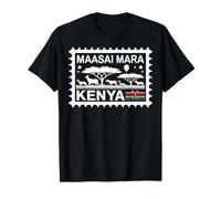 Sello Postal Maasai Mara Kenia Recuerdo de Viaje Camiseta