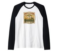 Sello Safari Africano Parque Nacional Kruger Postage Vintage Camiseta Manga Raglan
