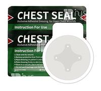 Sello torácico, 2 paquetes individuales, paquete doble, botiquín de primeros auxilios, apósito de emergencia para abrir heridas torácicas