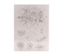 Sello transparente de silicona con diseño de flores, álbum de fotos, álbum de fotos, decoración del hogar