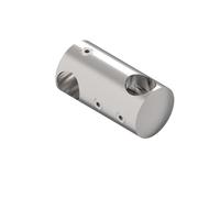 Sellon24® Acero inoxidable doble travesaño soporte travesaño soporte travesaño 2 x agujeros 12,0 varilla de llenado giratorio 12,0 barandilla tubo de barra de llenado 12 mm barandilla conector