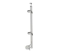 Sellon24® Postes de esquina de acero inoxidable, 90 grados, diámetro de 42,4, altura de 1000 mm, con 4 abrazaderas de cristal de 63 x 45 mm, barandilla V2A (A-BR100-4G90-out) (grosor del cristal: 8,76