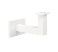 Sellon24® Soporte para pasamanos con orificio para pasamanos de madera RAL 9016, color blanco, pintado en polvo, para barandillas, pasamanos de madera