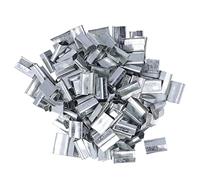 Sellos Abiertos para Fleje de Acero, 16mm, Galvanizado, 500kg Resistencia, 200 Piezas, Compatible con Fleje Plástico, para Embalaje y Cierre de Paquetes