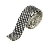 Sellos adhesivos para embalajes, Cintas autoadhesivas de diamantes imitación 1 yarda, multicolor, varios anchos, for manualidades(Black,10 rows(2cm))