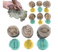 Sellos Animales - Madera 3,5 x 3,5 Cm | Sellos de Huellas de Huellas Kit De Artesanía | Actividad Educativa para, Sellos De Rastros De Animales para Kindergarten, Scrapbooking Regalos De, Sala