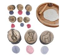 Sellos Animales,Sellos Huellas Animales para | Kits de Artesanía de Madera Juguetes Educativos Suministros de Scrapbooking Actividades Preescolares Para Niños y Niñas
