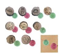 Sellos con rastros de animales - Juego artesanal de madera, huellas de patas grabadas | Herramienta De Decoración De Tela De Arcilla Para Álbum De Bricolaje De Peer Niños, Proyectos De Arte Creativos