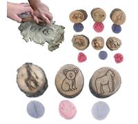 Sellos De Animales - Diseño De Huellas De Madera, Sellos Artesanales | Conjunto De Impresión De Rastros De Animales, Juguetes Educativos Para Motricidad Fina, Suministros De Scrapbooking Para