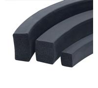 sellos de caucho de silicona cuadrados, Tira cuadrada de espuma de goma negra, varios tamaños, 1 m de longitud, 1 unidad(10mm*10mm)