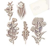 Sellos de flores, plantas - 5 piezas sellos de madera para manualidades florales vintage, juego práctico para paredes de flores y plantas, cartón, papel