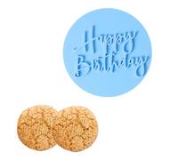 Sellos de Galletas Happy Birthday Moldes de Galletas 3D Sellos de Galletas de feliz Cumpleaños para Hornear Cortador de Galletas con Letras Azules Sellos de Fondant Suministros para Hornear Lindos