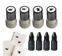 Sellos De Gatos Autotintables,Materiales Para Estampar DIY | Sellos Con Tinta Negra - Para Manualidades Scrapbooking Diario Personal Cuaderno Amantes De Gatos Niños Estudiantes Profesores