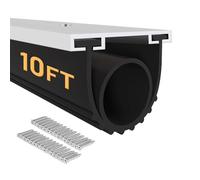 Sellos de goma para puerta de garaje con kit de base de retenedor de riel de aluminio preperforado, resistente en forma de U + junta tórica, kit de burlete para puerta de garaje (10 pies, negro)
