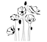 Sellos de goma transparente con diseño de amapolas para álbumes de recortes, tarjetas decorativas