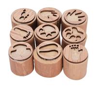 Sellos de Huella de Animales de 9 Piezas, Detalles Finos Patrones Hermosos Patrones de Madera de Pistas de Animales Salvajes Mini Hecho a Mano para Elaboración de Proyectos