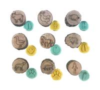 Sellos de huellas animales para niños, Sello huella animal - Mini artísticos | artesanales, madera, pata animal, arte, creativa par