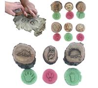 Sellos De Huellas De Animales - Juego de Sellos Infantil - Kit De De Madera Para Manualidades, Material Para Álbum De Recortes, Actividades Preescolares Para Fiestas Y Premios Escolar