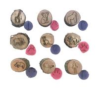 Sellos de huellas de animales, sellos artísticos, sello de madera, sello de animales, sellos de manualidades, sello de pata de animal para artes creativas, sello de huella
