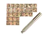 Sellos De Letras Para Cuero Craftsman-Juego de punzones con sellos letras y números, herramientas punzonado artesanales cuero for cinturón, sello(27 PCS)