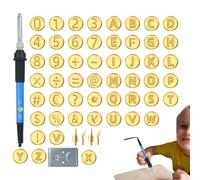 Sellos De Letras Para Quemar Madera: Juego De Tallado De Alfabeto De 56 Piezas, Kit De Símbolos Calientes, Herramientas De Artesanía Ergonómicas, Punzones Numéricos Duraderos, Puntas De Marca De