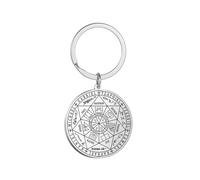 Sellos de los Siete Arcángeles Collar Llavero Para Hombres Mujeres Acero Inoxidable Salomón San Miguel 7 Arcángeles Collar Llavero Amuleto Joyería, plateado, Talla única