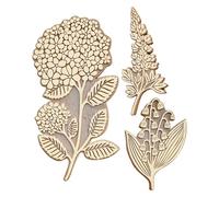 Sellos de madera - 7,48 x 4,72 x 1,18 en flor decorativa, regalo de impresión, sello de plantas de madera, sello de álbum de recortes, 3 piezas de sello floral retro para decoración de tarjetas, tra