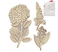 Sellos de madera florales - Juego de sellos de goma de 3 piezas, herramienta de artesanía vintage para postales, estampado de decoración de álbumes de recortes, elegante impresión de patrón floral |